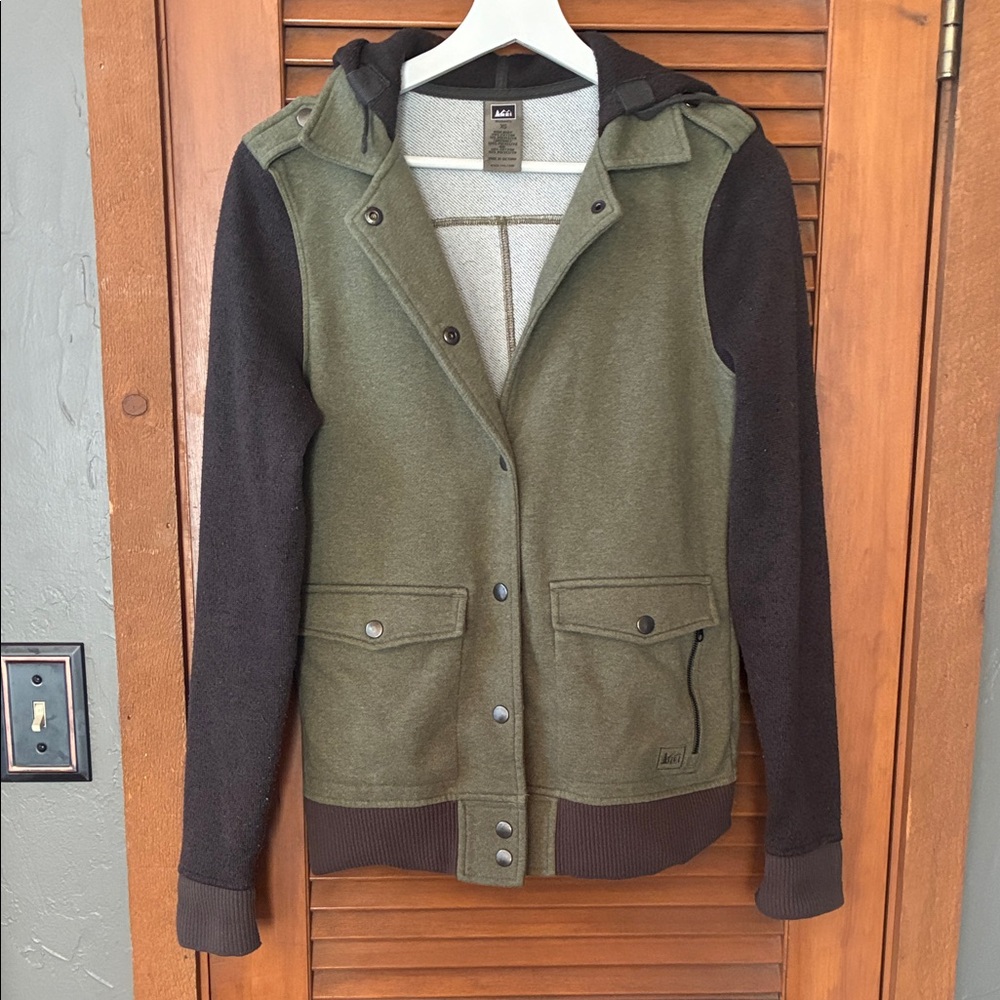 REI Green and Black Varsity Jacket